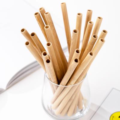 China Biodegradable Natural Bamboo Straw Eco-Friendly Sustainable Straw With Free Laser Logo for sale