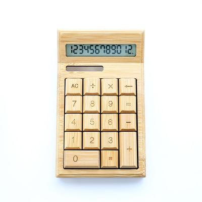 China Wooden Calculator Gifts Calculator 12 Digits Multi-Purpose Creative Bamboo Power Double for sale