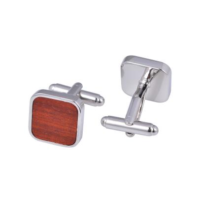 China Cheap Wholesale Custom Wedding Brass Mens Shirt Wooden Cufflinks for sale