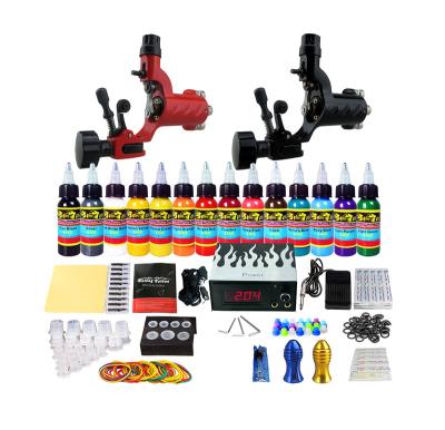 China Solong Professional 14 Ink 1 Power Supply 2 Guns Energy Power Supply Guns Rotary Tattoo LCD Pro Tattoo Machine Tattoo Kit for sale