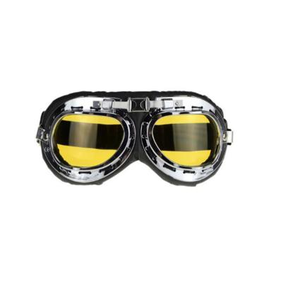 China Motorcycle Yellow Flat Transnational Anti-attack Lens PC Angle Recycling Anti-UV Goggles for sale