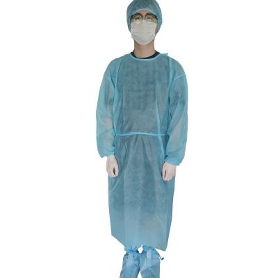 China Elastic Cuff Disposable Non Woven Isolation Gown PP Gowns For Personal Protection for sale