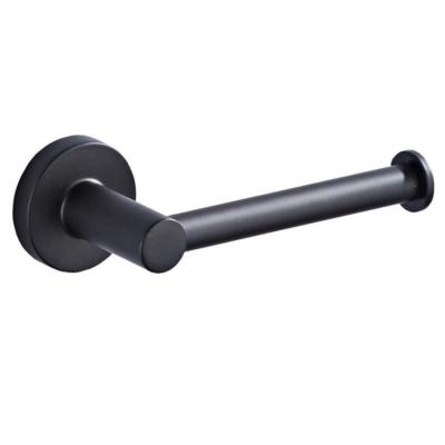 China Kitchen Modern Practical Bathroom Wall Mounted Stainless Steel Towel Toilet Paper Holder Black Non-Punch Holder for sale