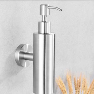 China Modern Stainless Steel Hand Soap Bottle Liquid Soap Dispenser Brush Around Manual Liquid Lotion Shampoo Dispenser For Home Bathroom for sale