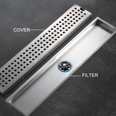 China Multi-size 304 Stainless Steel Bathroom Shower Anti-odor Stainless Steel Floor Drain Modern High Quality Hidden Filter for sale