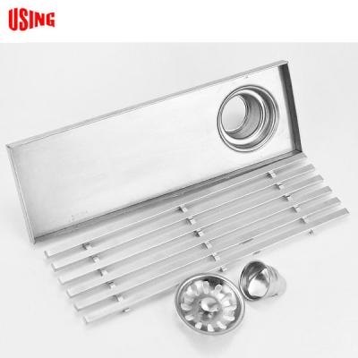 China Bathroom Accessories Modern High Quality Different Linear Shower Drain Long Stainless Steel Floor Strip Grill Floor Drain for sale