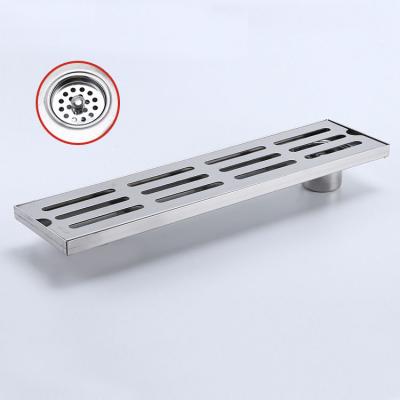 China Modern High Quality Bathroom 304 Stainless Steel Swept Linear Shower Lattice Square Grill Floor Drain for sale