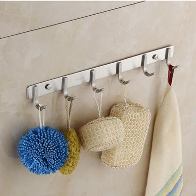 China Fashionable Stainless Steel Decorative Metal Coat Rack Wall Mounted 6 Hooks For Hanger for sale