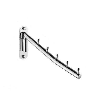 China Supplier Modern New Arrival Rotating 5 Hook Wall Mounted Coat Hook Stainless Steel Rotating Coat Hanger for sale