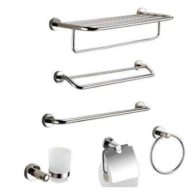 China 6 Pcs Stainless Steel Home Hotel Sustainable Shower Bathroom Accessory Set for sale