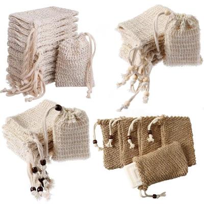 China EXFOLIATE Reusable Eco Bathroom Free Environmentally Friendly Travel Natural Sisal Exfoliating Soap Saver Bag for sale