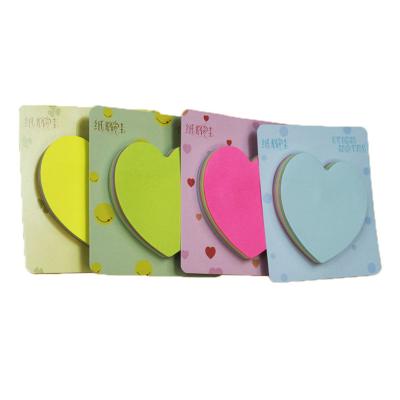 China Custom Logo Self Adhesive Stationery Colorful Notes Pad Heart Shape Self Adhesive Memo Pads Strong 3d Notepad for sale