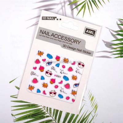 China Finger Nail Art Nail Stickers 3d Nail Stickers For Girls Nail Sticker Printing Paper for sale