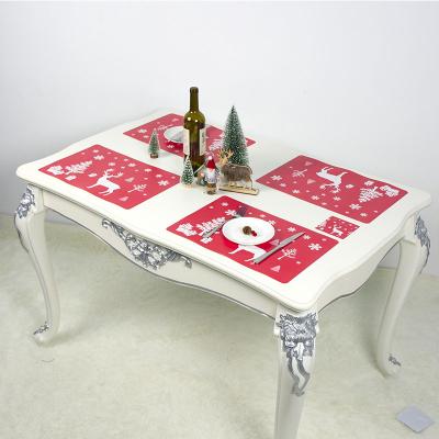 China Sustainable Modern Christmas PET Or PP Rectangular Plastic Desk Decor Set Mat For Dining Table for sale