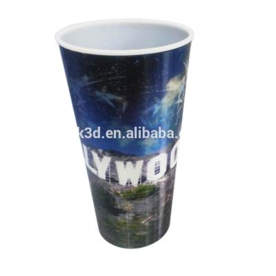 China 300ml pp sustainable cup 3D printing custom lenticular plastic cup with straw and pp cup lid for kids for sale