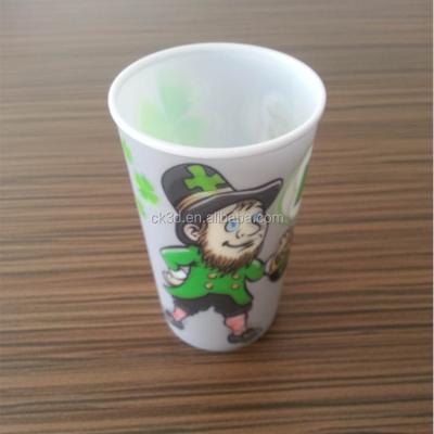 China 600ml Single Wall Plastic Beverage Cup With 2D Or 3D In Mold Label for sale