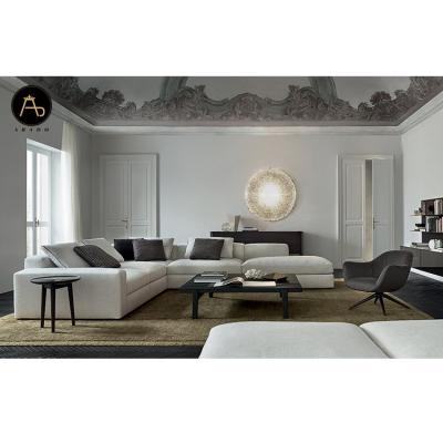 China Italian Modern Living Room Set Design Customized Large Color Couch Velvet Upholstery Fabric Luxury Sectional Sofa for sale