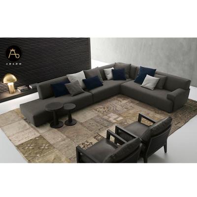 China Latest Modern Design Color Italian Living Room Fabric Corner Sofa Set Factory Customized for sale