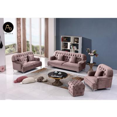 China Newest Customized Fabric Chesterfield Sofa Set Manufacturer Classical Chesterfield Sofa Color Living Room Furniture Velvet Antique Style 2021 for sale