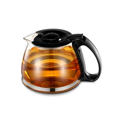 China Customized Size Quality Stocked Herbal Glass Teapot With Colorful Handle for sale