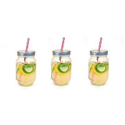 China Viable wholesale custom clear glas mason jar with straw for sale