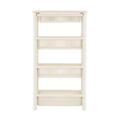 China 2021 New Household Sundries 2/3 Layer Rack Shelf Plastic Plastic Bathroom Shelf With Wheel for sale