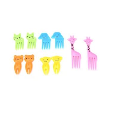 China Hot Sale Disposable Bento Lunch Box Accessories Fruit Fork Set Elephant Giraffe 3-6CM Christmas Food Picks for sale