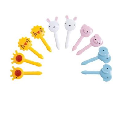 China Disposable Different Elephant Animal Food Giraffe Lion Pig Rabbit Shape Party Food Safe Plastic Food Picks For Bento Box for sale