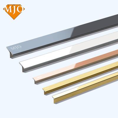 China Foshan MJO Traditional OEM Customized Tile Trim Flooring Stainless Steel Trim T Shaped Modern Style Stainless Steel Tile Trim Free Sample for sale