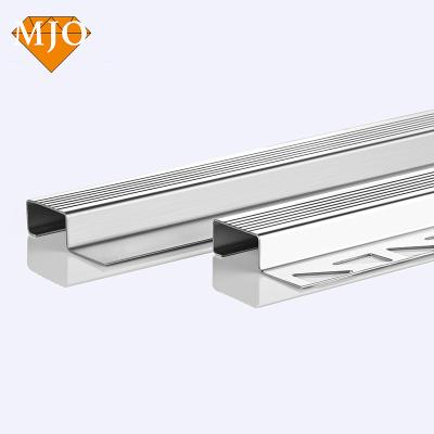 China Foshan Supplier MJO Modern Tile Stair Nosing Stair Edge Nosing Edging Trim OEM Logo Stainless Steel Stair Nose Easy Installation for sale