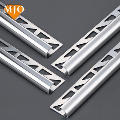 China Foshan Supplier MJO Modern Wholesale Stainless Steel Tile Corner Profiles Metal Tile Edge Trim For Wall Edges Decoration Tile Strip for sale