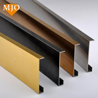 China Foshan MJO Modern Hot Selling Skirting Board Baseboard Molding For Wall Floor Decoration 304/316 Stainless Steel Tile Trim for sale