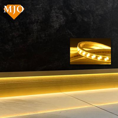 China Foshan MJO LED Stainless Steel Profiles Modern Luxury Skirting Board For Floor Decoration 304/316 Floor Baseboard OEM Logo for sale