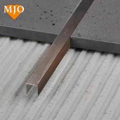 China Supplier MJO Modern Free Sample Foshan Brass Tile Trim For Floor And Wall Decoration Tile Tirm Metal Tile High Quality Copper Profiles for sale