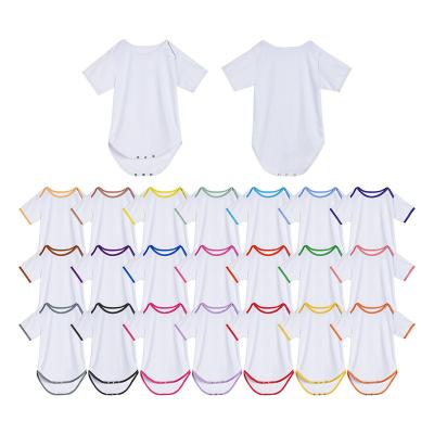 China White Toddler Sleepwear Sublimation Pastel Colors Hide Baby Body Romper Polyester Cotton-Feel Short Sleeves With Snaps For Infant for sale