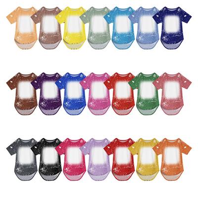 China Frame Sublimation Blank Baby Bodysuit Polyester Cotton-feel Polyester Short Sleeves Toddler Sleepwear Digital Printing With Snaps For Infant for sale