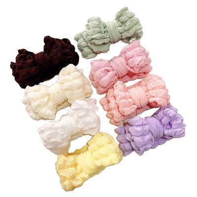 China Double Headbands 2023 Newborn Fashion Solid Color Popcorn Headwraps Bows Insti Bubble Cloth Baby High Quality Headbands Baby for sale