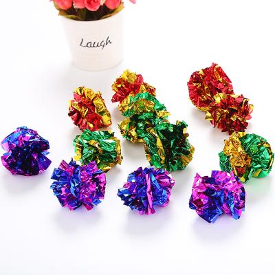 China Viable Fold Paper Ball Set Wholesale 12pcs Cat Toy Pet Products In Stock Fast Delivery Cat Toy for sale