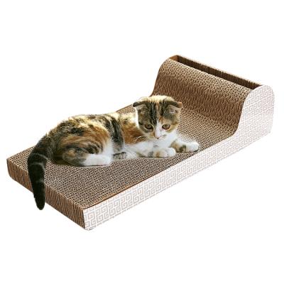 China Viable P shape cardboard cat scratcher cat toy pet products wholesale in stock fast delivery cat toy for sale