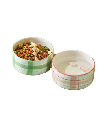 China New Design Sustainable Raised Grate Colorful Ceramic Pet Bowl For Dogs And Cats for sale