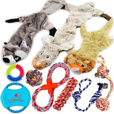 China Sustainable Cute Dog Toy Set Plush Rope Dog Toy Set for sale