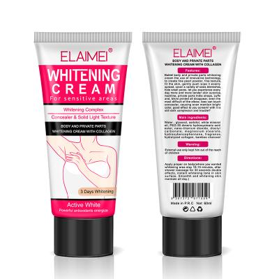 China Skin Revitalizer Armpit Whitening Bleaching Skin Lightening Cream Skim Underneath Dark Skin Legs Knees Whitening Intimate Body Lotion for sale