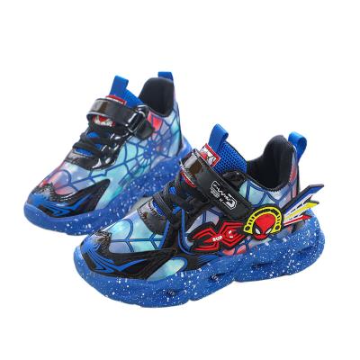 China 2022 new autumn children's hair light boys' shoes spring and light light spider-man shoes all sports shoes for sale