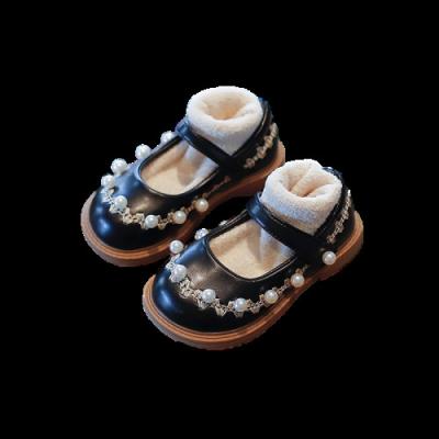 China Small light girl's leather shoes girls' sandals new medium children's fashion shoes 2023 pearl spring soft princess unique children for sale