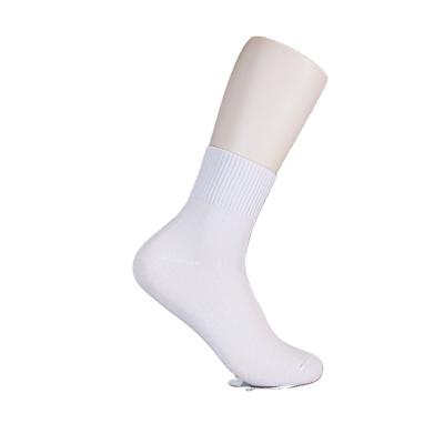 China 2022Black Antibacterial and Solid Color Breathable Bamboo Medium Tube White Combed Cotton Fiber Classic Custom Socks for Men and Women for sale