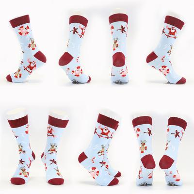 China Sporty In-Stock Ready To Ship Spring Multicolor Santa Claus Elk Men's Tube Novelty Cotton Socks for sale