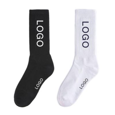 China OEM Crewmen QUICK DRY Calcetines Customize Knitted Design Embroidered Embroidery Custom Logo 100% Cotton Sport Athletic Socks for sale