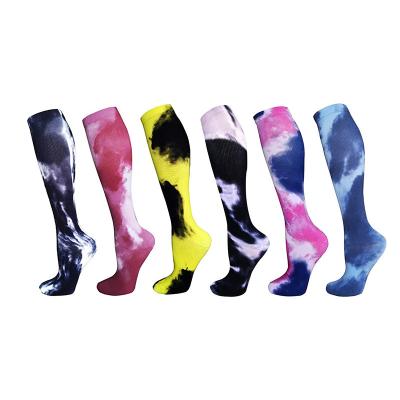 China QUICK DRY ready to ship tie-matrix fashion over-knee high compression novelty socks for unisex in all seasons for sale