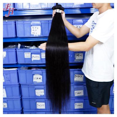 China Silky Straight Natural Black Raw Virgin Indian Hair Weave Wave FH Cuticle Aligned Remy Hair Straight Hair Bundle for sale