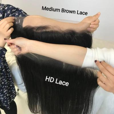 China Silky Straight Sheer Virgin Virgin Lace Frontal Closure Brazilian Private Label HD Wave Cuticle Aligned Hair With Baby Hair for sale